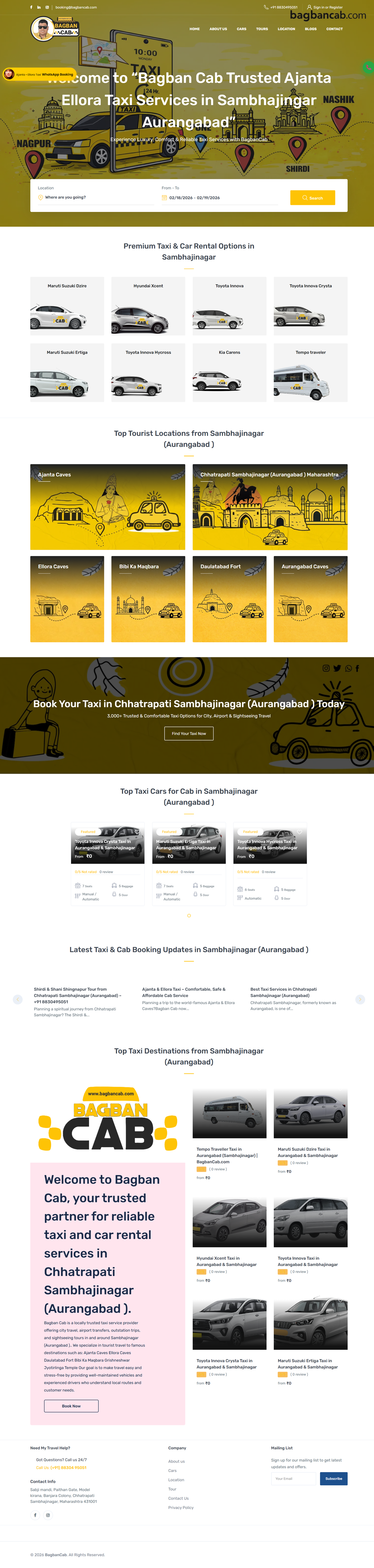 BagbanCab – Cab Booking Website