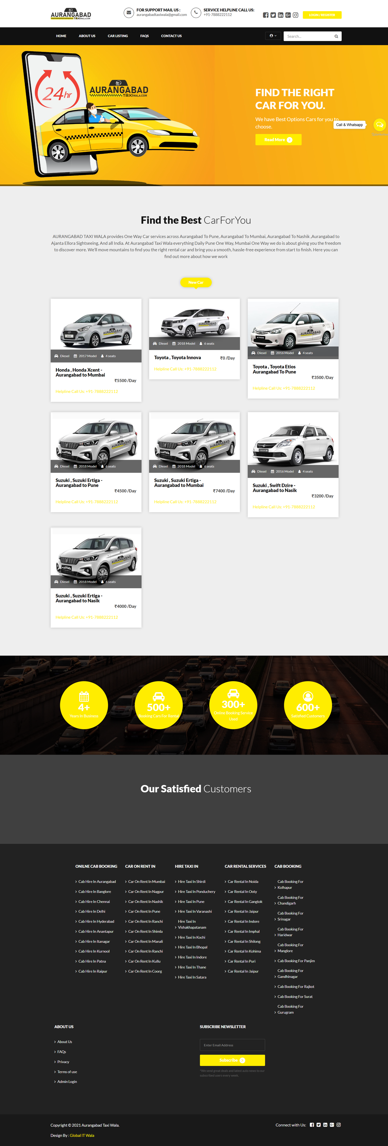 AurangabadTaxiWala – Taxi Booking Website
