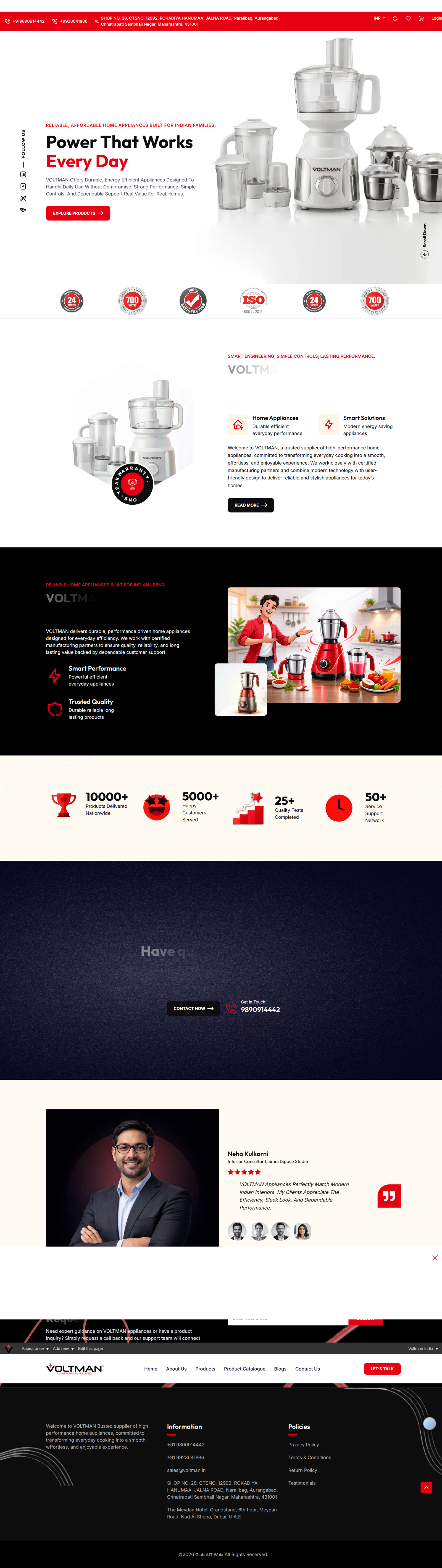 Voltman – Home Appliances Brand Website