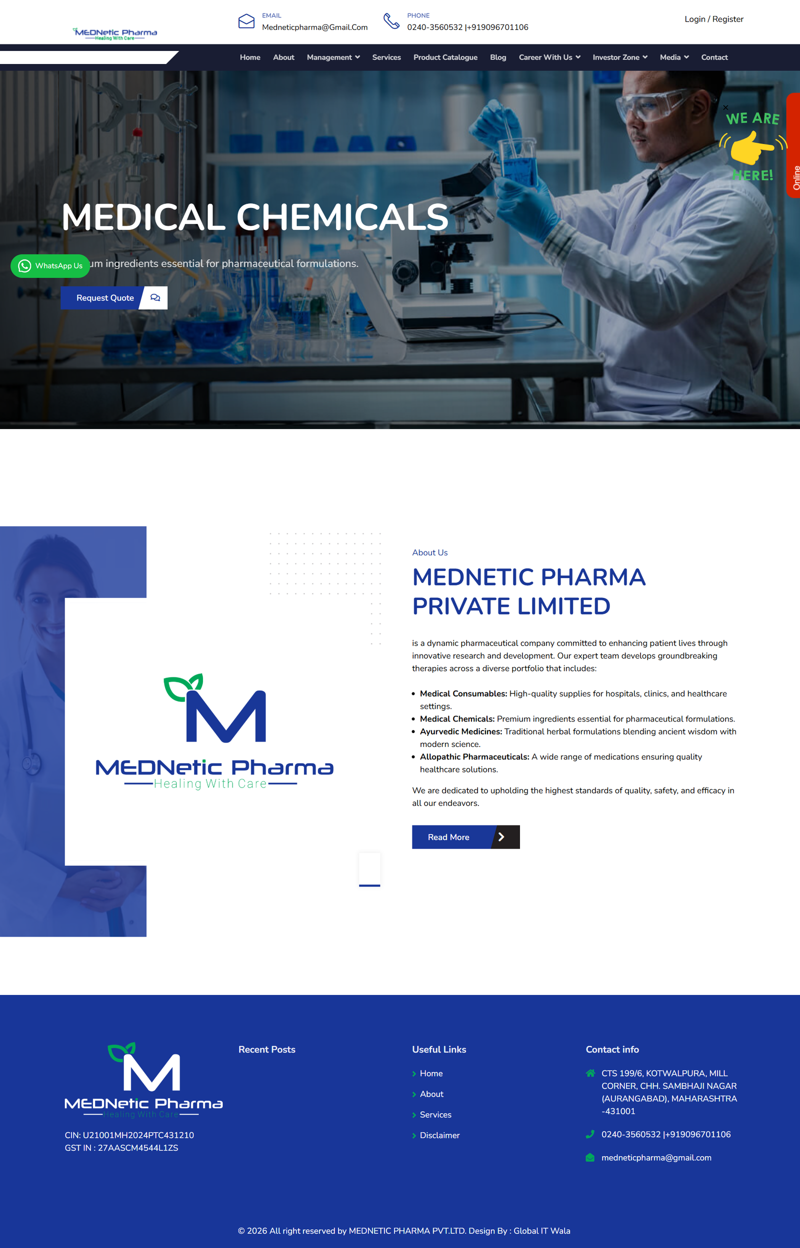 Mednetic Pharma – Pharmaceutical Company Website